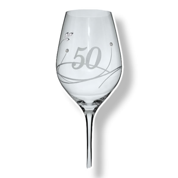 Kozarec za vino Swarovski 50 let